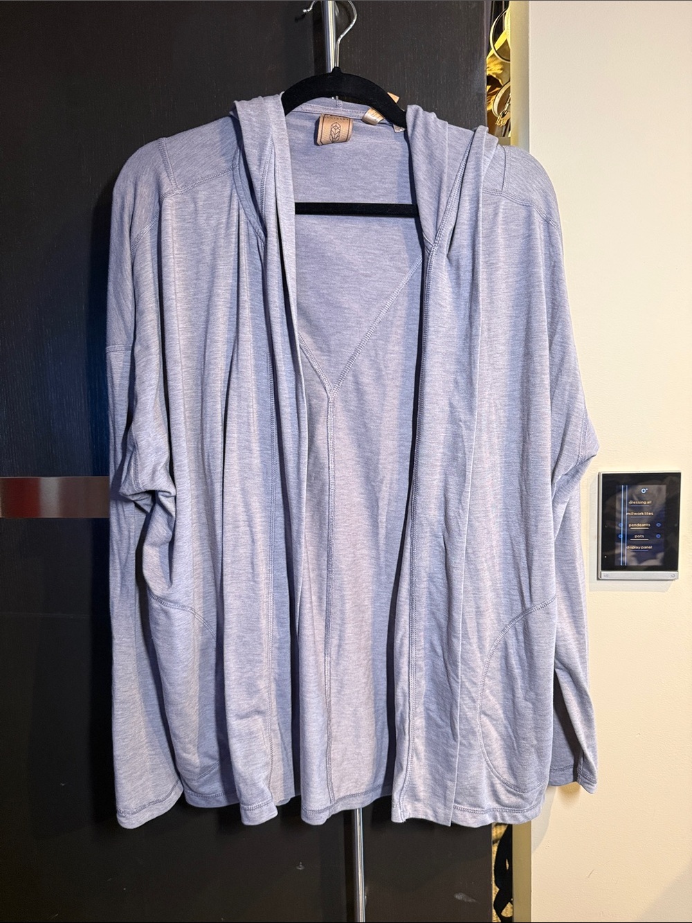 Light Grey Hooded Open-Front Women's Cardigan by